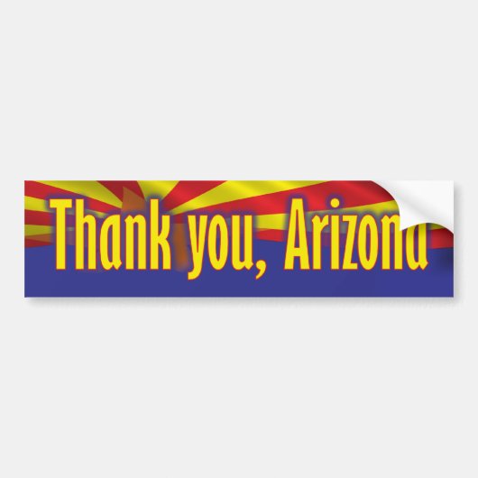 Hartelijk dank, Arizona - Support Arizona Bumpersticker (Voorkant)