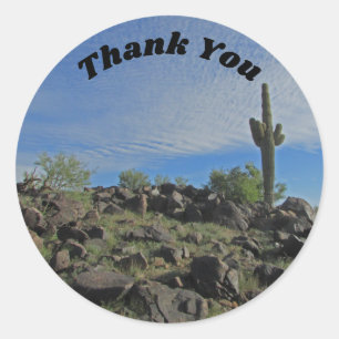 Hartelijk dank, Arizona Tall Saguaro Desert Cactus Ronde Sticker