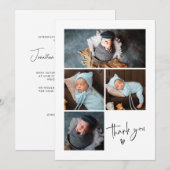 Hartelijk dank, Baby geboorte foto collage Aankondiging (Voorkant / Achterkant)