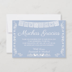 Hartelijk Dank Baby Shower Stofblauw Bedankkaart
