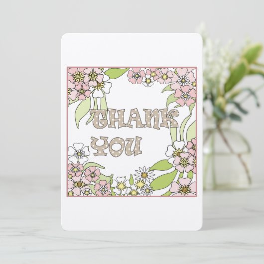 Hartelijk dank bedankkaart (Staand voorkant)