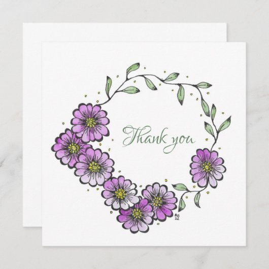 Hartelijk dank bedankkaart (Voorkant / Achterkant)