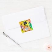 Hartelijk dank bedrijfs QR Code Logo Holographic Y Vierkante Sticker (Envelop)