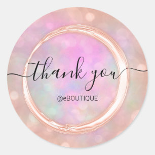 Hartelijk dank, bedrijfsnaam Boutique Ronde Sticker
