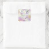 Hartelijk dank bedrijfsnaam Logo Qr-code Abstract Vierkante Sticker (Tas)