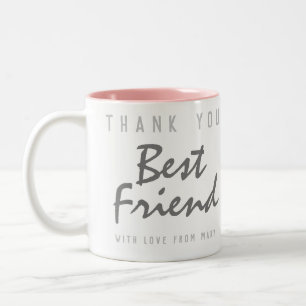 Hartelijk dank, beste vriend tweekleurige koffiemok