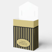 Hartelijk dank - Black/Gold Simple Stripes Pattern Bedankdoosjes (Geopend)