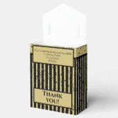 Hartelijk dank - Black/Gold Simple Stripes Pattern Bedankdoosjes (Geopend)