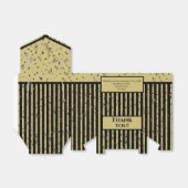 Hartelijk dank - Black/Gold Simple Stripes Pattern Bedankdoosjes (Uitgevouwen)