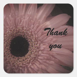 Hartelijk dank, Bleke roze aanjager Foto Floral Vierkante Sticker