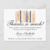 Hartelijk dank: Blush roze & Gold Paint Strokes 4- Briefkaart (Voorkant)