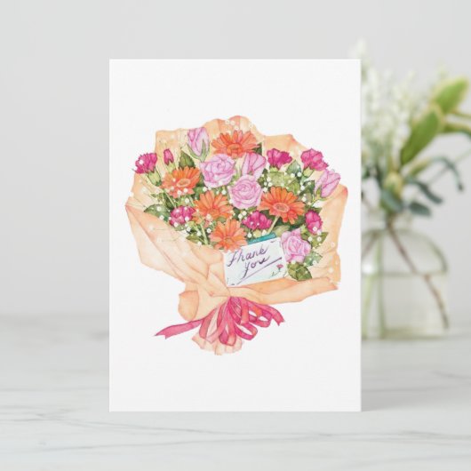 Hartelijk dank, Bouquet Bedankkaart (Staand voorkant)