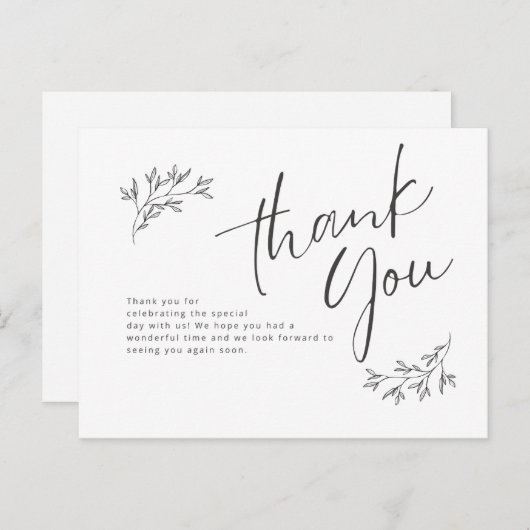 Hartelijk dank briefkaart (Voorkant / Achterkant)