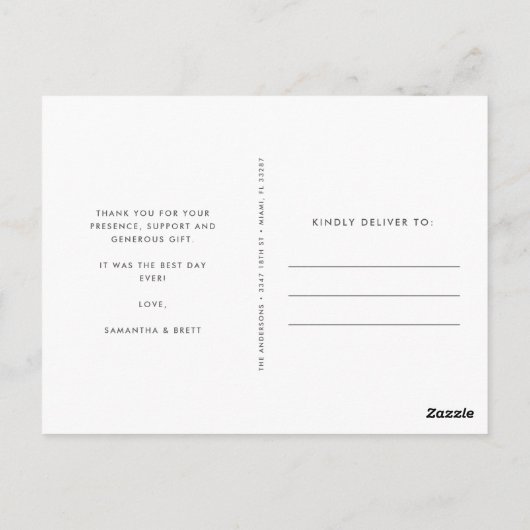 Hartelijk dank Briefkaarten aangepaste bruiloft fo (Achterkant)