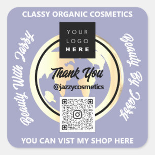 Hartelijk dank Business QR Code Logo Gold MAP Were Vierkante Sticker