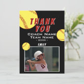 Hartelijk dank, Coach Yellow Softball-fotokaart Bedankkaart (Staand voorkant)