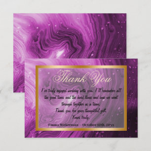 Hartelijk dank, collega's en roze marmer, Gold lij Notitiekaartje