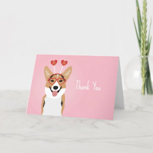 Hartelijk dank, Corgi Dog Valentijnsdag Bedankkaart