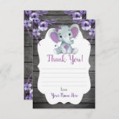 Hartelijk dank, dames met ellephant Shower Purple Informatiekaartje (Voorkant / Achterkant)