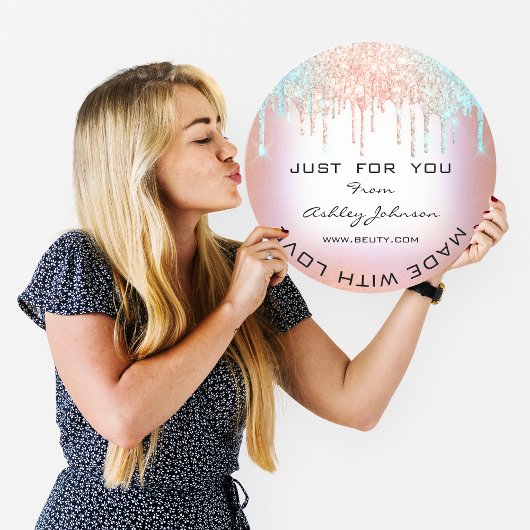 Hartelijk dank, dankzij de aanpasbare liefdesoptie ronde sticker