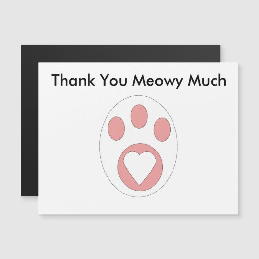 Hartelijk dank dat je kat Paw-drukhartverwarmingst (Voorkant / Achterkant)