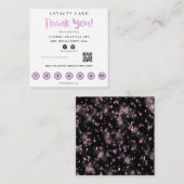 *~* Hartelijk dank dat u met QR roze harten zwart  Klantenkaartje (Voorkant / Achterkant)