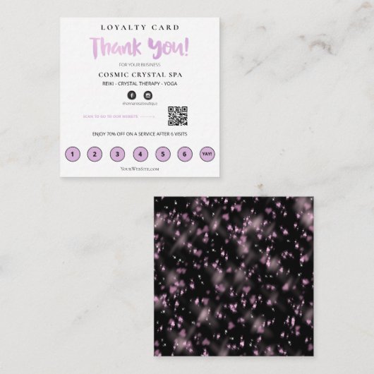 *~* Hartelijk dank dat u met QR roze harten zwart Klantenkaartje (Voorkant / Achterkant)