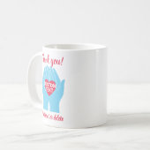 Hartelijk dank dat u uw handen helpt met uw hart koffiemok (Voorkant links)