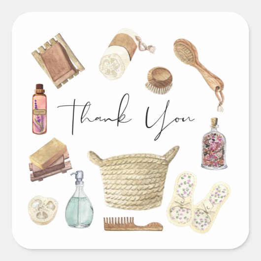 Hartelijk dank, envelopsluitingen voor zelfzorg vierkante sticker (Voorkant)