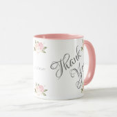 Hartelijk dank, Floral Pink Waterverf Mok (Voorkant rechts)