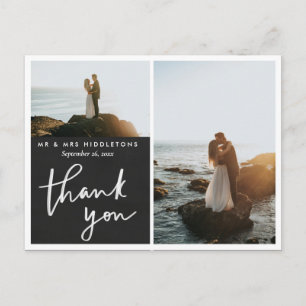 Hartelijk dank, foto van Elegant Script Chalkboard Briefkaart