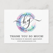 Hartelijk dank, foto van Pastel Rainbow Swash Chic Briefkaart (Voorkant)