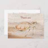 Hartelijk dank, Geweldige Fun Turtle Animal Bedankkaart (Voorkant / Achterkant)