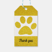 Hartelijk dank, Glitter Paw Prints Cute Holiday Cadeaulabel (Voorkant)