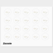 Hartelijk dank: Golden Script Name 16th Bridal Whi Ronde Sticker (Vel)