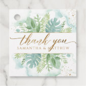 Hartelijk dank, groener, blauw en groene Waterverf Bedankjes Labels (Voorkant)
