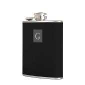 Hartelijk dank, Groomsman Best Man Monogram Black  Heupfles (Links)