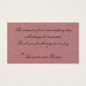 Hartelijk dank, hartelijk dank visitekaartje (Achterkant)