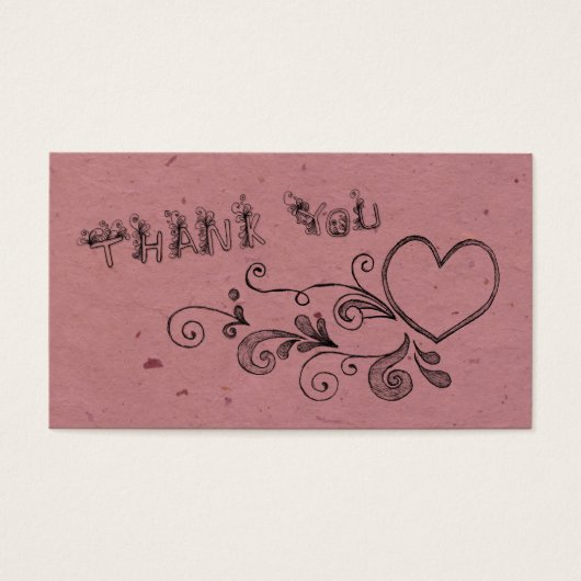 Hartelijk dank, hartelijk dank visitekaartje (Voorkant)