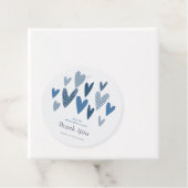 Hartelijk dank Harten Kobalt Marine Bedankjes Labels (In situ)