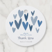 Hartelijk dank Harten Kobalt Marine Bedankjes Labels (Voorkant)