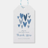 Hartelijk dank Harten Kobalt Navy Cadeaulabel (Voorkant)
