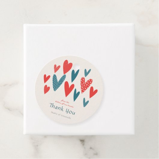 Hartelijk dank Harten Rood Blauwgroen Bedankjes Labels (In situ)