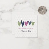 Hartelijk dank Hartjes Little Notitiekaartje (Voorkant / Achterkant in situ)