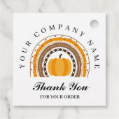 Hartelijk dank, Herfst Rainbow Pumpkin Business Bedankjes Labels (Achterkant)