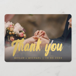 Hartelijk dank, het Gold-script van de Fotokaart. Bedankkaart