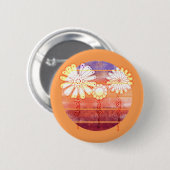 Hartelijk dank, jullie bloemen op zonsondergang -  ronde button 5,7 cm (Voorkant /achterkant)