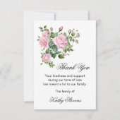 Hartelijk dank, Kaarten, roze rozen Note Kaart (Voorkant)