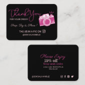 Hartelijk dank, Label en sociale mediacamera delen Informatiekaartje (Voorkant / Achterkant)