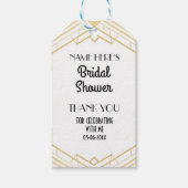 Hartelijk dank, Label Gold Art Deco Vrijgezellenfe Cadeaulabel (Voorkant)